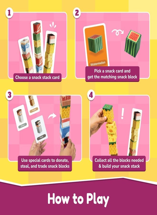 Bloomingo Board Game - Stack A Snack: Interactive Stacking Game for Kids & Adults; Pick A Card & Race To Build you Tower Of Treats; Birthday Gift for Boys & Girls Ages 4, 5, 6, 7, 8, 9, 10, 11 & More - Image 4